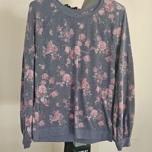 #3689 Knox Rose Blue Floral Sweater